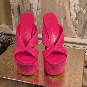 Stuart Weitzman Miami Sohi 145 Hot Pink Suede
